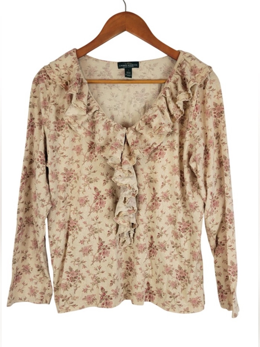 Lauren Ralph Lauren Floral Cotton Peasant
Blouse Size XL